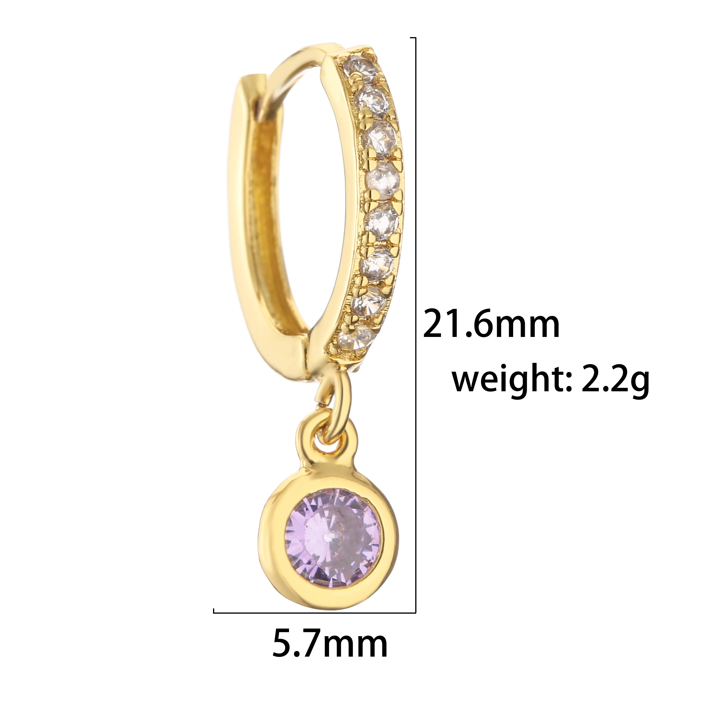 HECHENG,AAAAA CZ Element Small Hoop Stud Earrings For Women ,Sweet Drop Earrings Wholesale  Wedding Party Gift