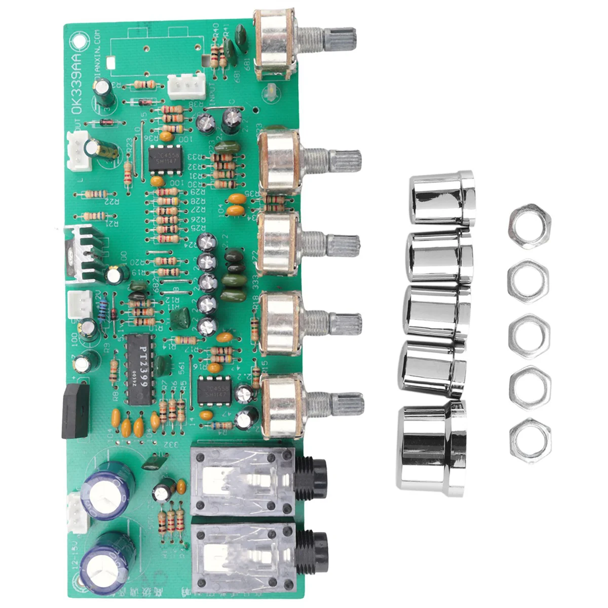 Digital Microphone Amplifier Tone Board PT2399 Karaoke Reverb Preamplifier Board Dual AC12-15V