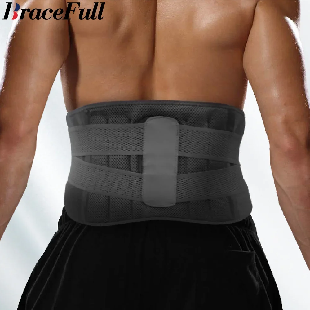 Men and Women Waist Lumbar Lower Support Belt Herniated Disc, Sciatica, Scoliosis Sports Safety Back Brace Relief From Pain Yoga