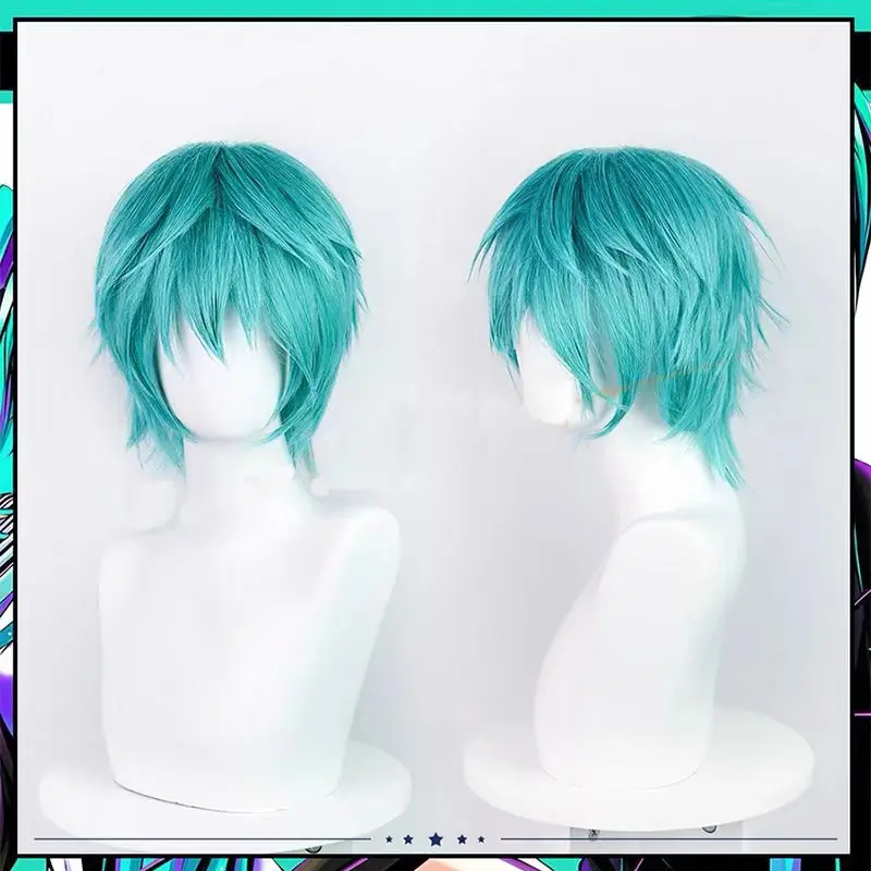 Mikuo Cosplay perruque Anime Miku bleu cheveux courts accessoires haute température fil cheveux avec bonnet de perruque pour hommes