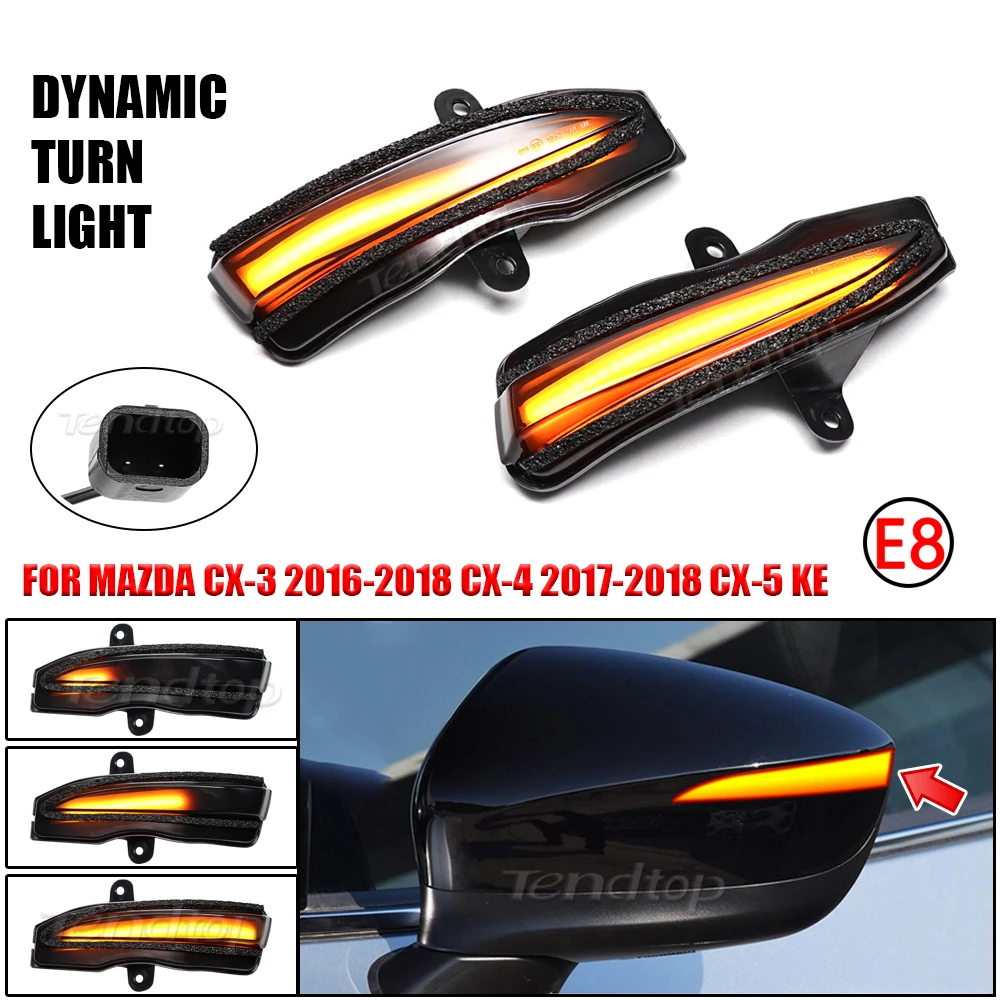 

For Mazda CX-3 CX3 CX-4 CX-5 CX5 2016 Facelift LED Flashing Dynamic Turn Signal Light Sequential Side Mirror Indicator
