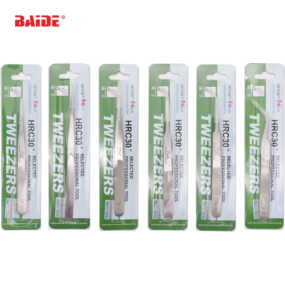 

Eyelash Tweezers for Eyelash Extension Tools Genuine VETUS Straight and Curved Tweezers TS Tweezers 120pcs/lot