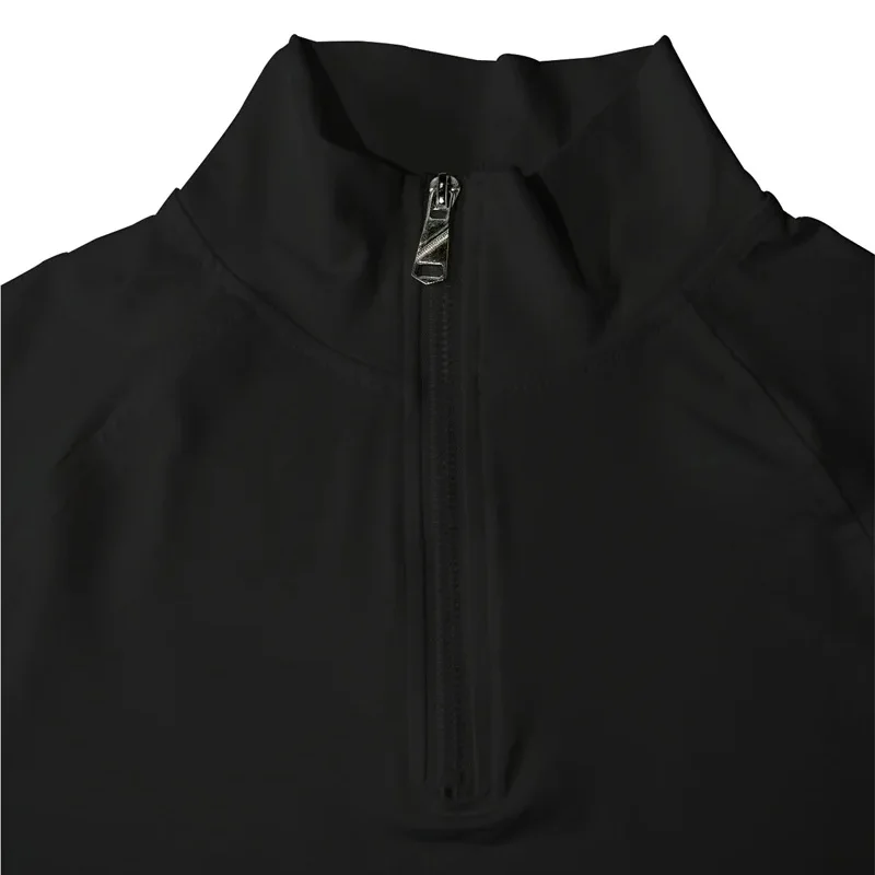 Men Tight T-shirt Gym Running Exercise Elastic Long Sleeves Sweatshirt half zip High neck Tops Fitness Compression Sport T-shirt view 6