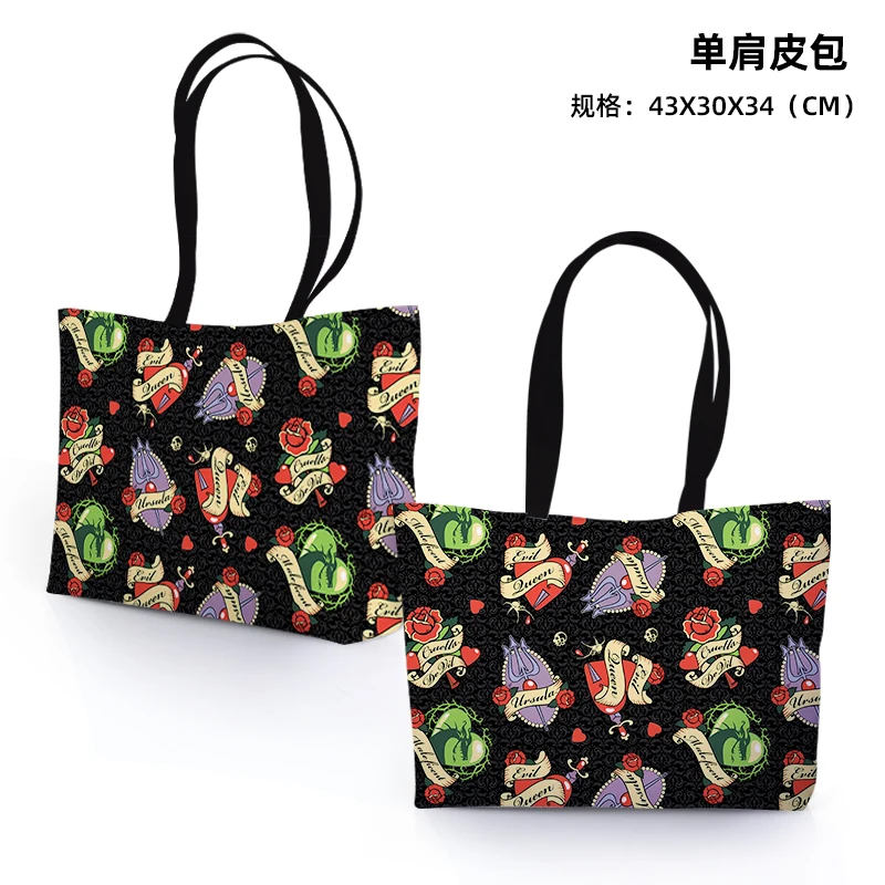 Disney Maleficent 0081 Anime borse a tracolla personalizzate PU Cartoon Shopping Bag Casual Tote Storage Handbag regalo Unisex