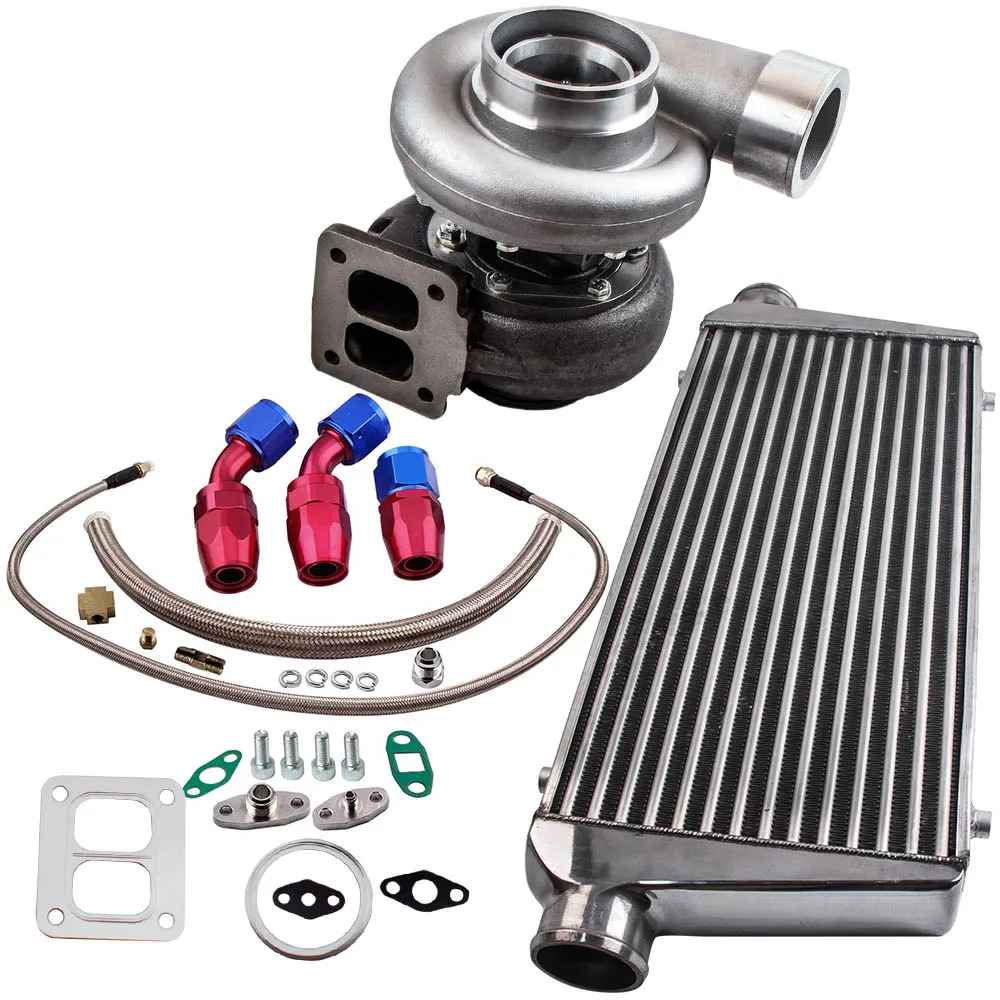 For GT45 1.05 A/R Turbo Kit + 600x300x76 Intercooler + Fuel Back to Kit