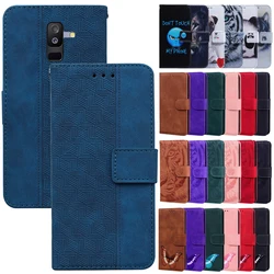 A6 Leather Case For Samsung Galaxy A6+ Magnetic Flip Wallet Case Cover For Samsung A6 Plus A6Plus 2018 Card Slot Phone Case