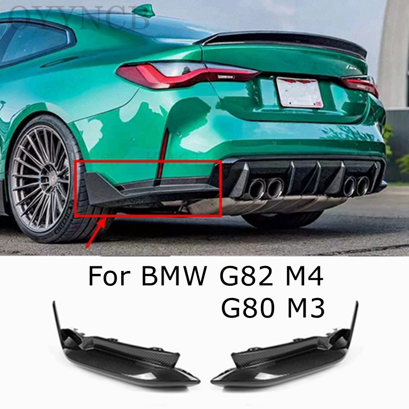 

Rear Bumper Lip Splitters Flaps Apron for BMW G80 G82 M3 M4 2021+ Dry Carbon Fiber Rear Diffuser Lip Splitters Winglets