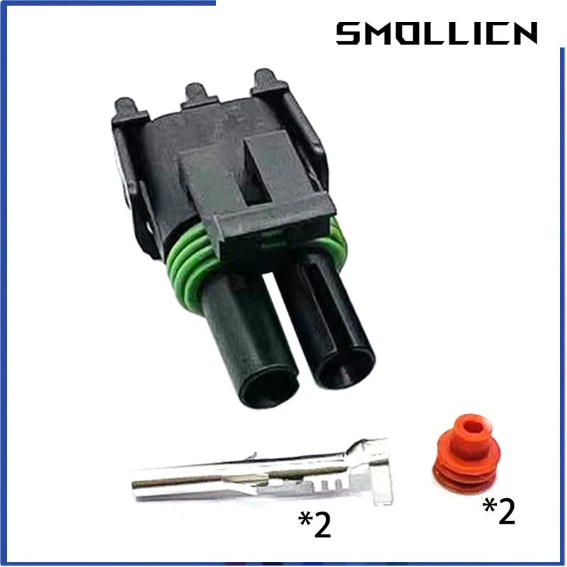 2 Sets 2 Pin 12015792 12010973 Delphi GM 2.5 mm Series Female Male Injector Socket Waterproof Automobile Cable Connector Plug