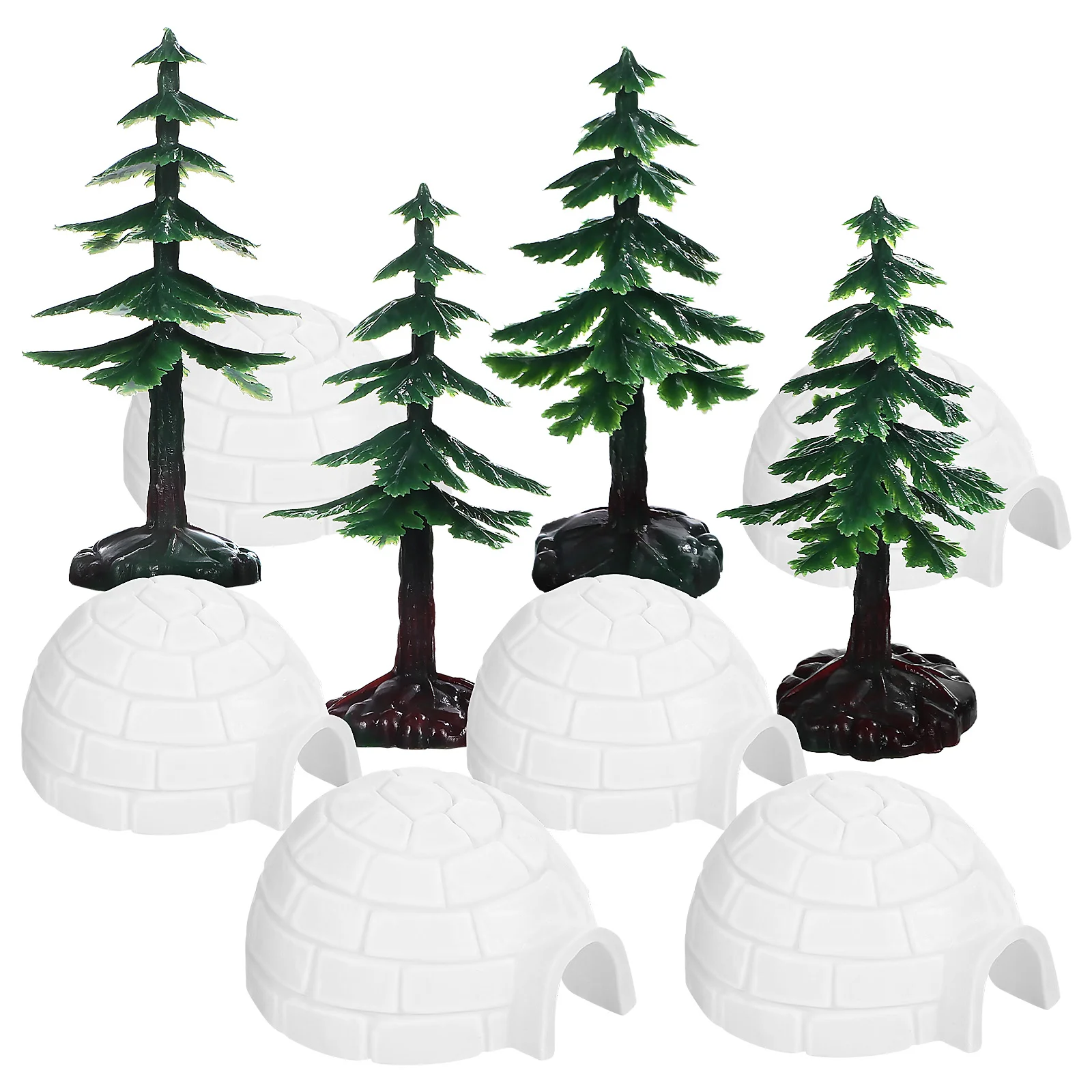 

Igloo Model Ice House Decorations Pine Trees Desk Christmas Outdoor Polar Figurines Artificial Mini Models