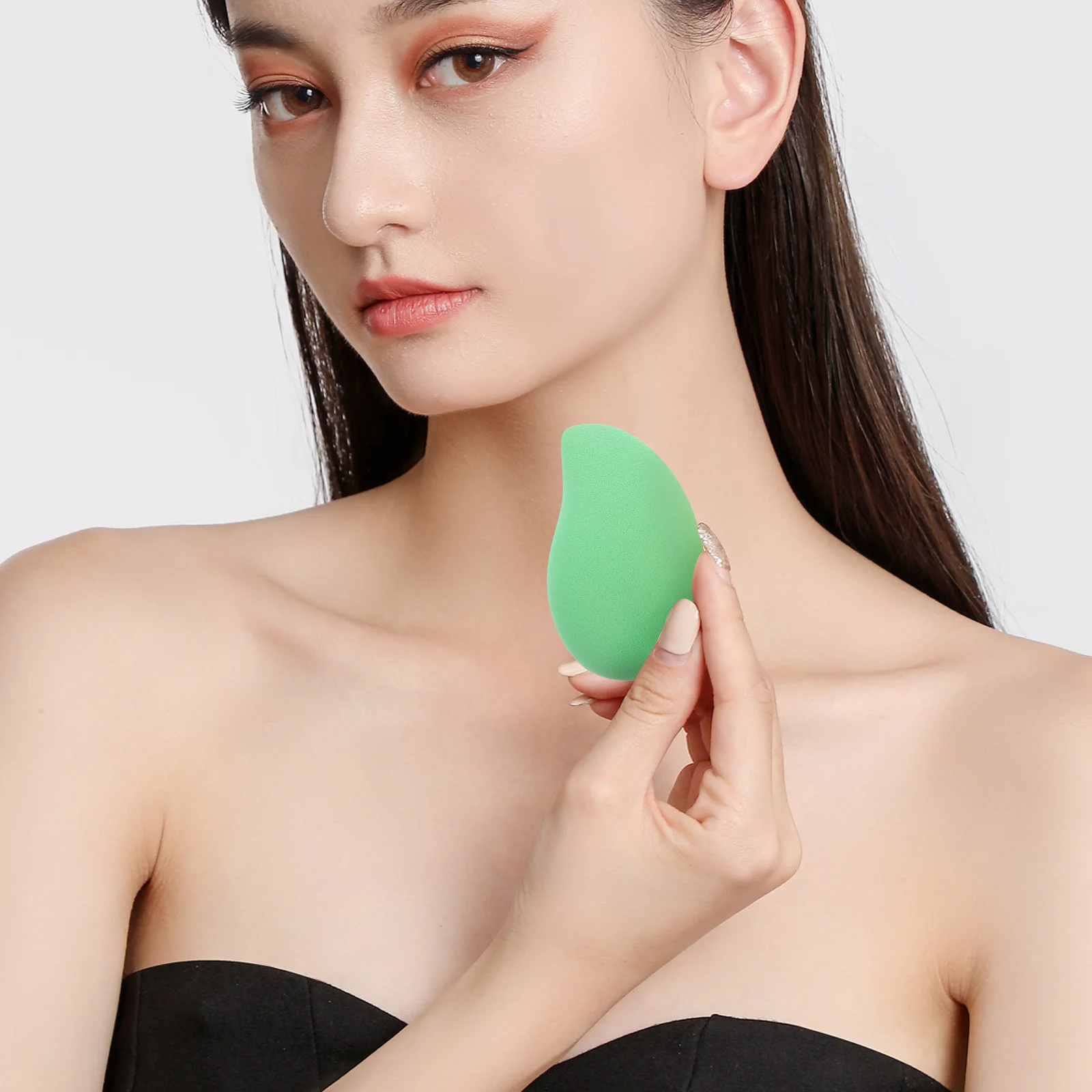 6 stücke Make-Up Eier Mango Schwamm Dual Verwenden Trocken Nass Foundation Applikator Reise Werkzeuge Obst Pulver