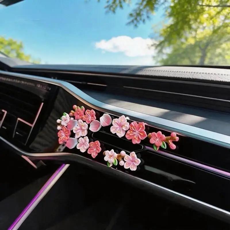 3D Floating Cherry Blossom DIY Resin Decals Waterproof Easy to Apply 8/32 Pack for Car E-Vehicle Rear Phone Case Decor