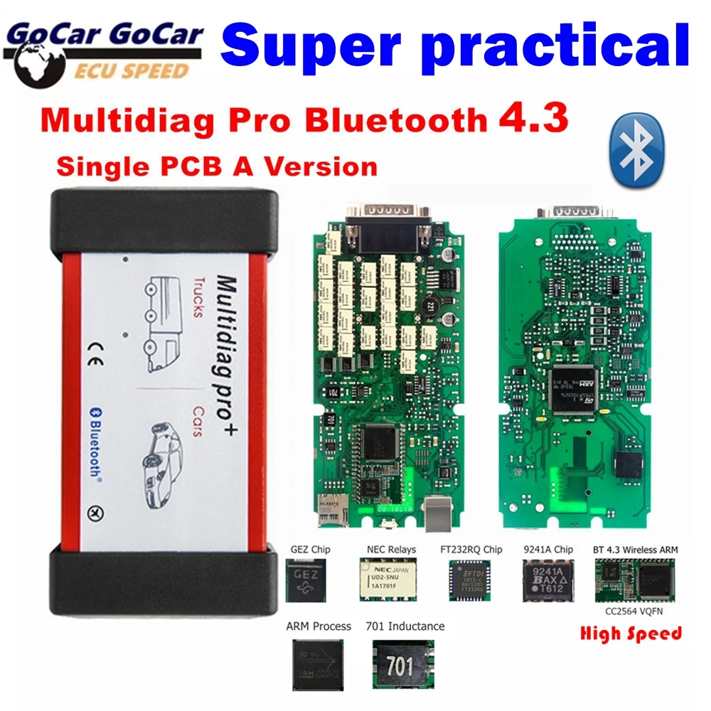 

Latest Quality V2021.11 V2020.23 Multidiag Pro with Single Board 9241A BT V4.3 Scanner OBD2 Code Reader for Cars/Trucks