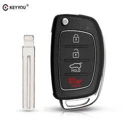 KEYYOU – coque de clé télécommande pliable à 4 boutons pour HYUNDAI Mistra, Santa Fe, Sonata, Tucson, Accent I30, I40, I45