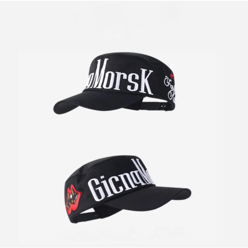 Korean Vintage Classic Baseball Cap for Men Women, Black Letter Embroidery Color Block Cotton, Ideal for Travel Outdoor
