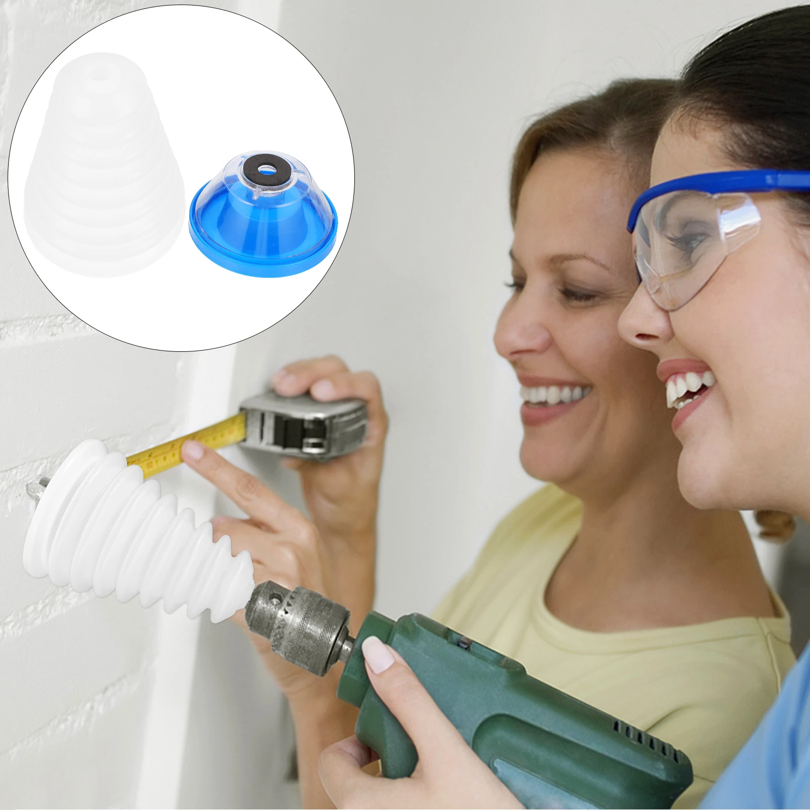 

6pcs Durable Electric Drill Dust Cover Lightweight Ash Bowl Easy Install Dustproof Container Large Capacity For Home
