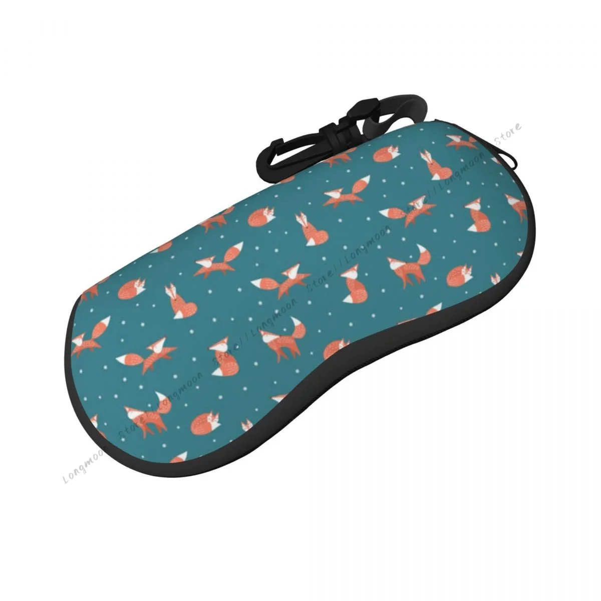 Portable Eyewear Case Cartoon Foxes Woodland Animals Sunglasses Soft  Glasses Box with Lanyard Zipper Eyeglass 