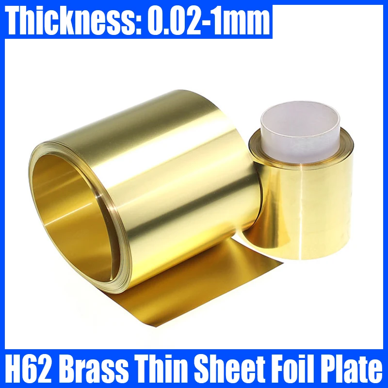 

1PCS H62 Brass Thin Sheet Foil Plate Thickness 0.02-1mm High Precision Brass Strip Corrosion Resistance Brass Foil