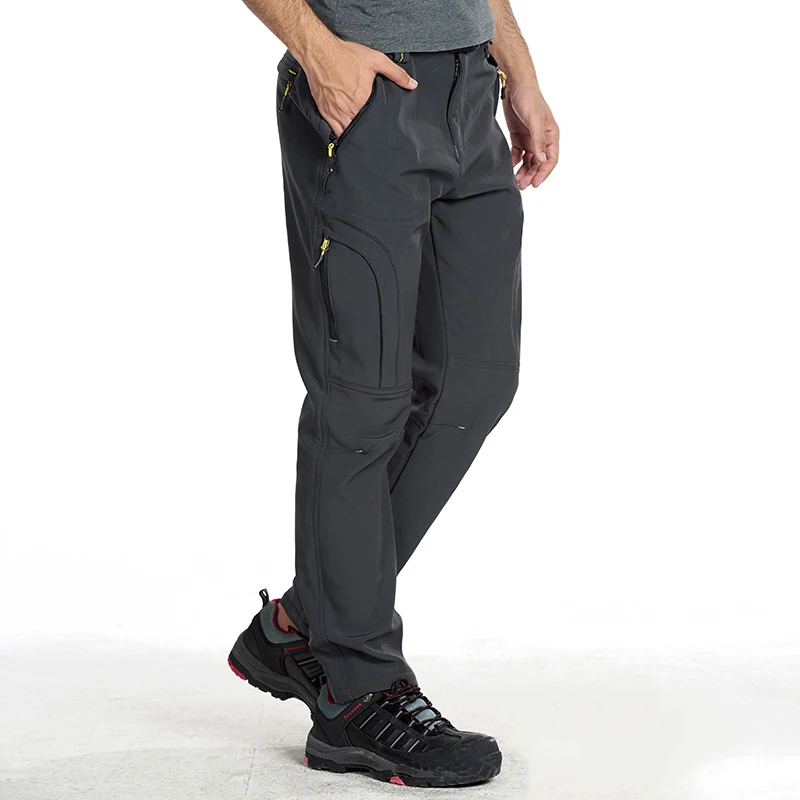 2024 Thermal Fleece Pants Men Waterproof Outdoor Work Trousers Winter Thick Hiking Pants Wear-resisting Windproof Camping Pants