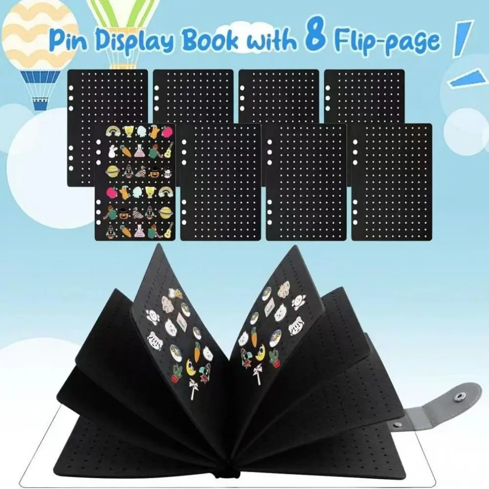 

8 Pages Felt Brooch Storage Book Dust-proof Creative Badge Charms Organizer Large Capacity Portable Badges Collection Book