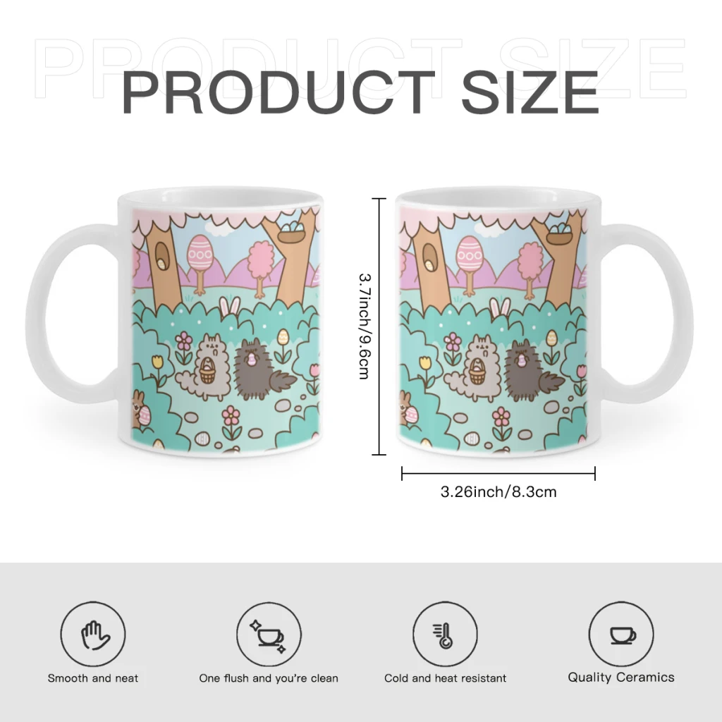 Kawaii-Chubby-Cat-11oz Afternoon Tea Mug Multifunctional Ceramic Coffee Mug Porcelain Coffee Cup Drinking Cup For Home Office