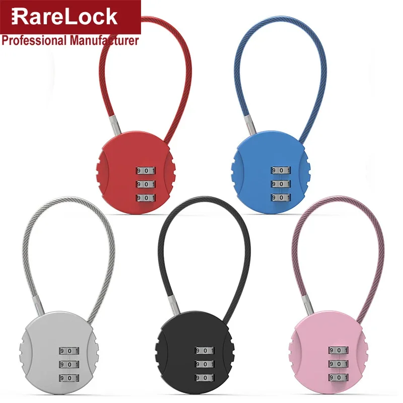 Color Code Combination Padlock Digital Password Lock Wirerope for Door Cabinet Box Game Luggage Rarelock MA131 G1