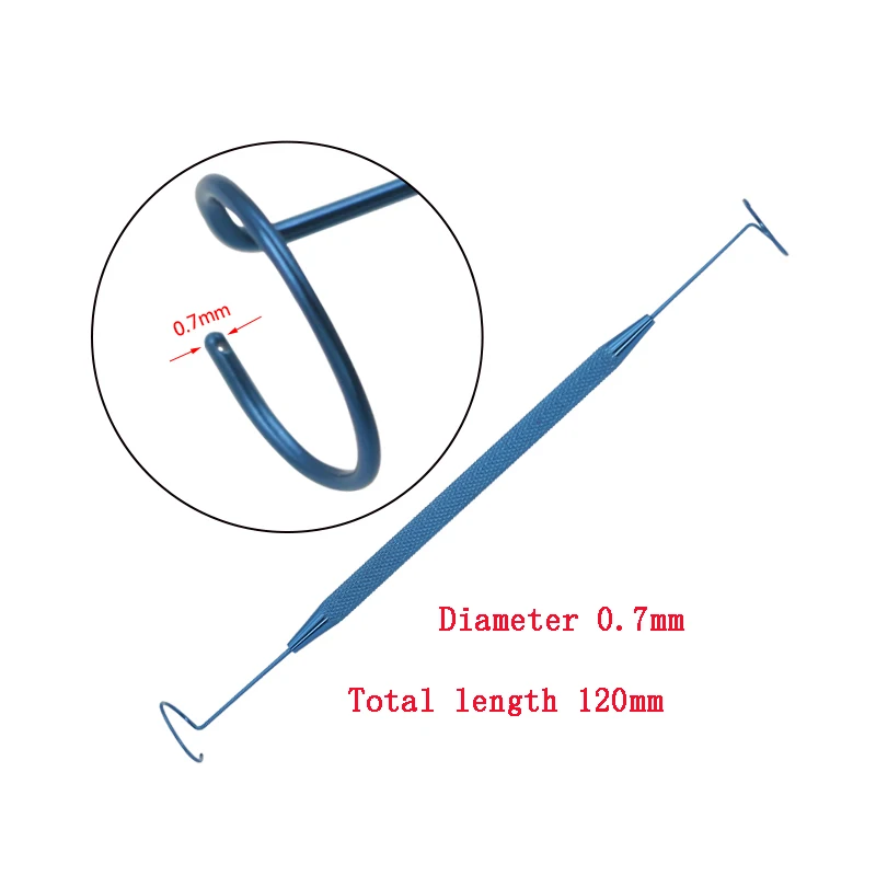 Ophthalmic microscope instruments - Double headed probe hooks - Titanium alloy tear passage probes