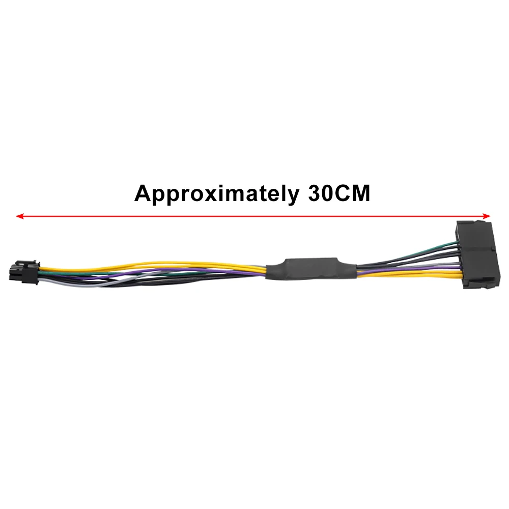 

30cm ATX 24 Pin to 8 Pin Motherboard Power Cable Connector Adapter Compatible with DELL Optiplex 3020 7020 9020 Precision T1700