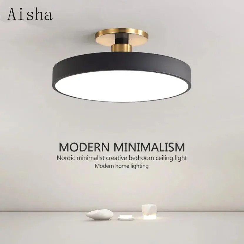 Modern LED Ceiling Light Nordic Macaron Circular23/30/40/50/60cm Children's Room Dining Room Study Room Interior Decoration Lamp