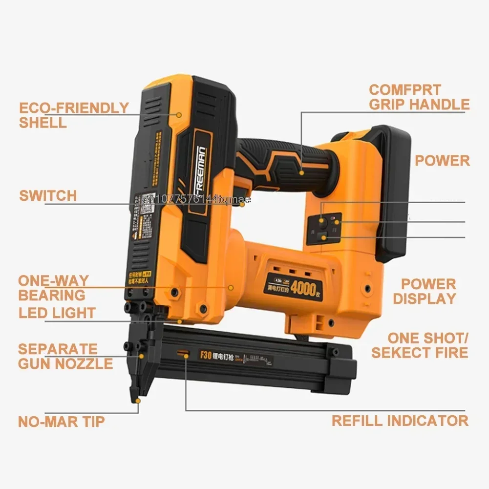 FREEMAN Cordless F15/F20/F25/F30 18 Gauge Nailer / Stapler 20V adaptor for Bosch Milwaukee DeWalt Makita WORX DEVON Flex  F30