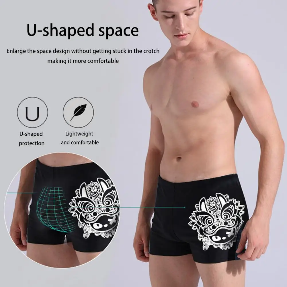 Bathing Trunks Silky Touch Drawstring Elastic Waistband Men Adult Hot Spring Swimming Trunks Outdoor Swimming bañador hombre