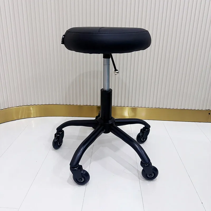Professional Salon Stool with Wheels,Barber Adjustable Height Chair, Manicurist Swivel Seat, High Beauty Round Cosmetology Stool