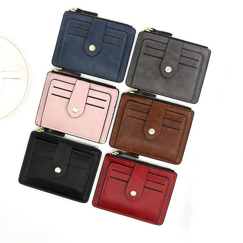 2026 Luxury Small Men's Credit ID Card Holder Wallet Male Slim Leather Wallet with Coin Pocket Brand Designer Purse for Women