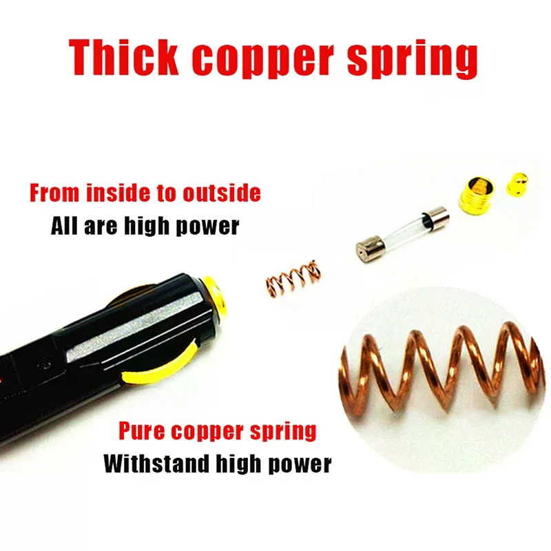 Auto 20A Male Car Cigarette Lighter LED Socket Plug Connector Adapter Sigaretten Aansteker Auto Copper Wire High-power 12V 24V