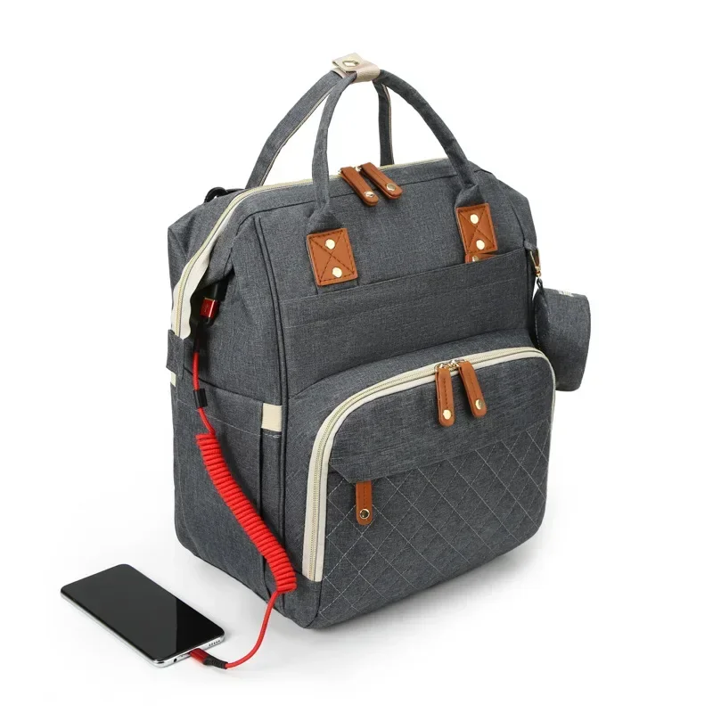 

Waterproof Wear-resistant Mom Backpack Multiple Compartments Diaper Bag Large Capacity Lightweight Mother Baby Bag Outdoor Bag