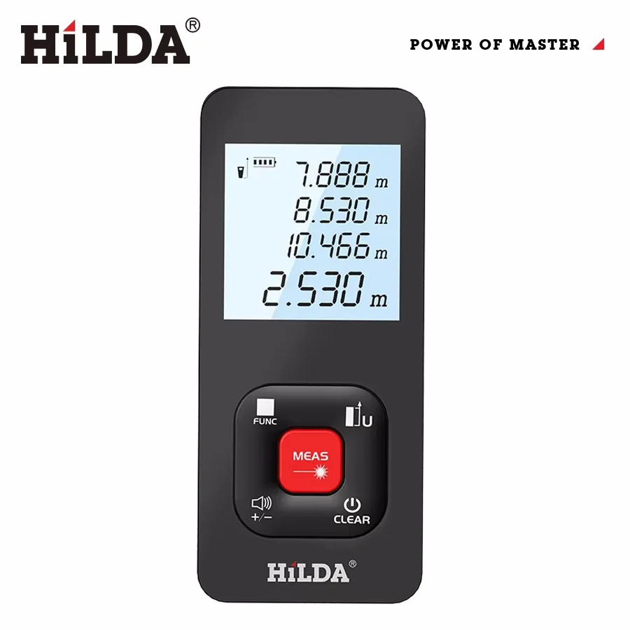 HILDA 50M Laser Rangefinder Distance Meter Laser Tape Range Finder Building Professional Meter Laser Ruler Test Tool