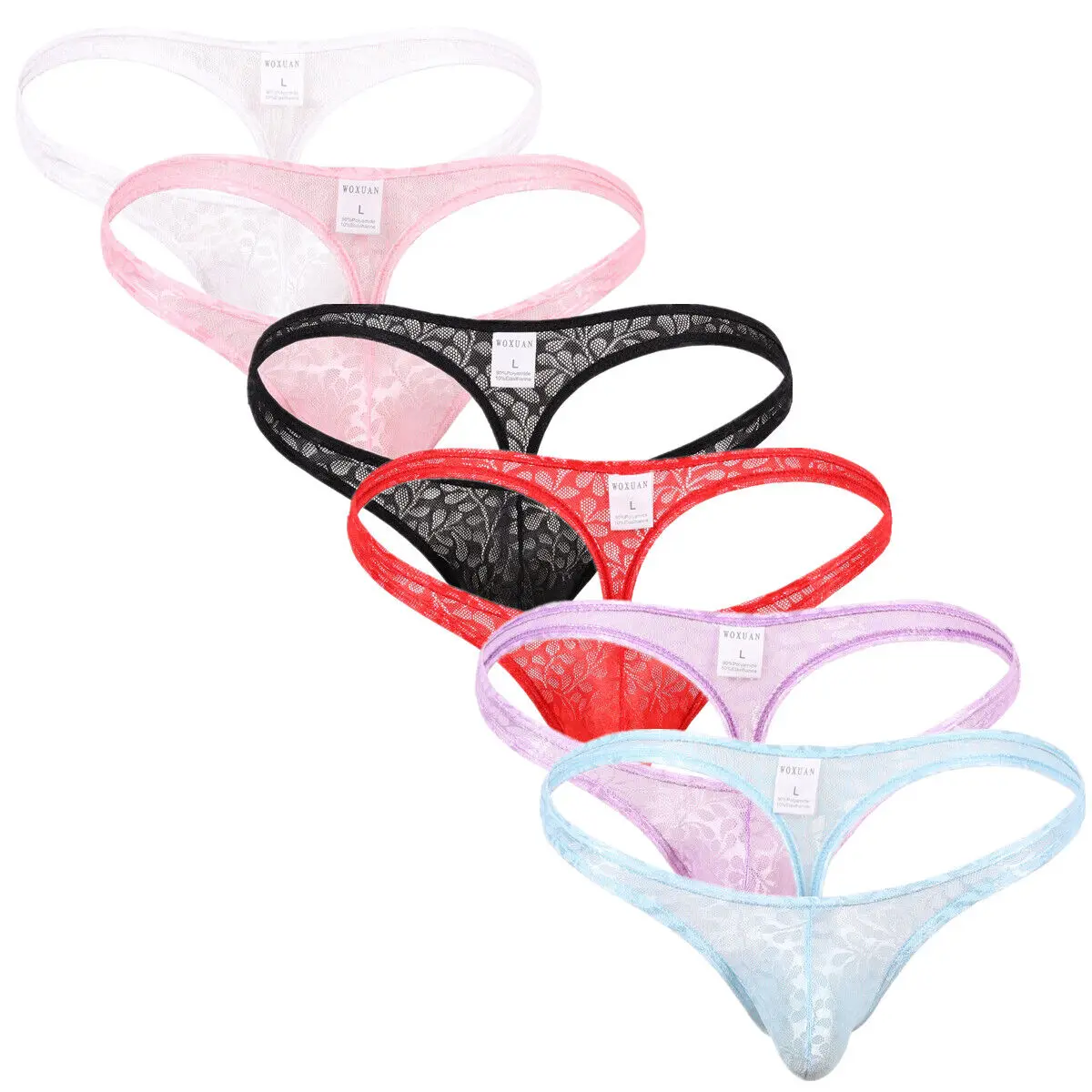 

3PCS/Lot Mens Underwear Sexy Gay Lace Sissy Panties Men Underpants Mini Bikini Briefs T-back Tanga Hombre Male Thongs G-strings