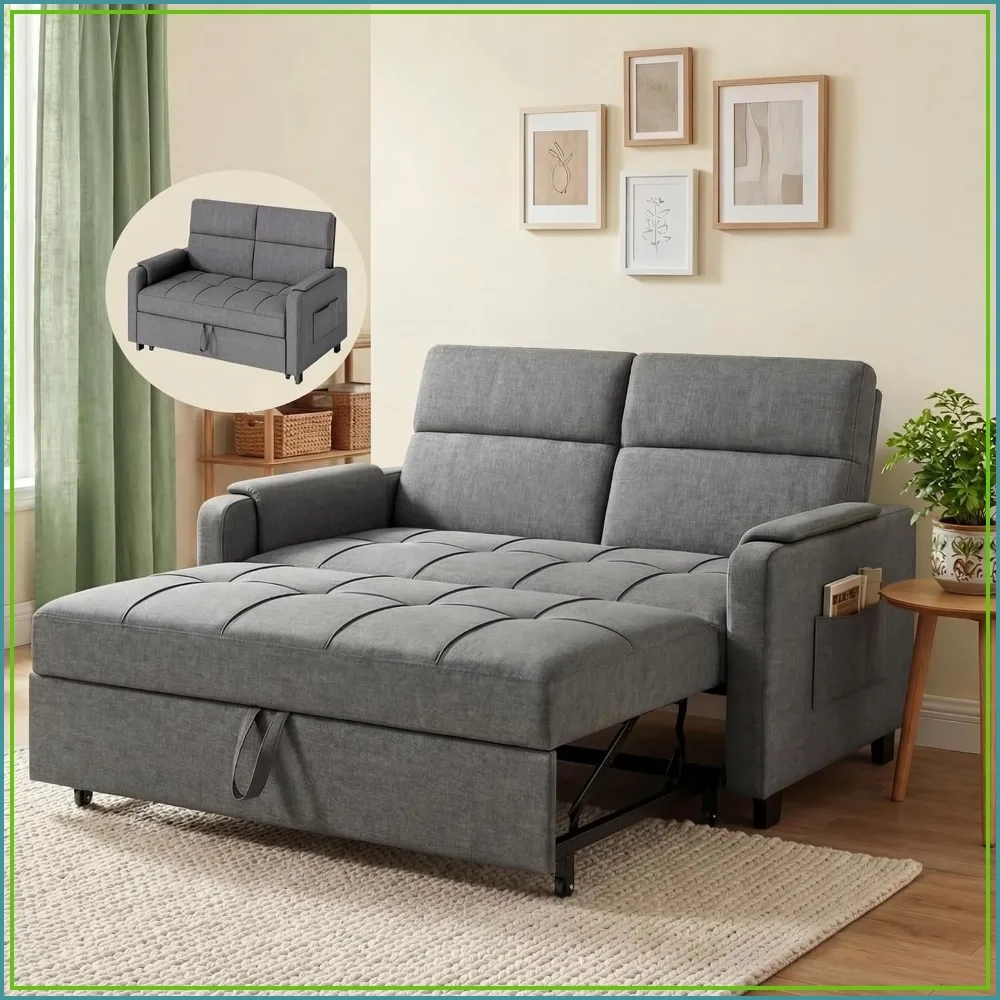 3-in-1 Convertible Sofa Bed – Grey 1