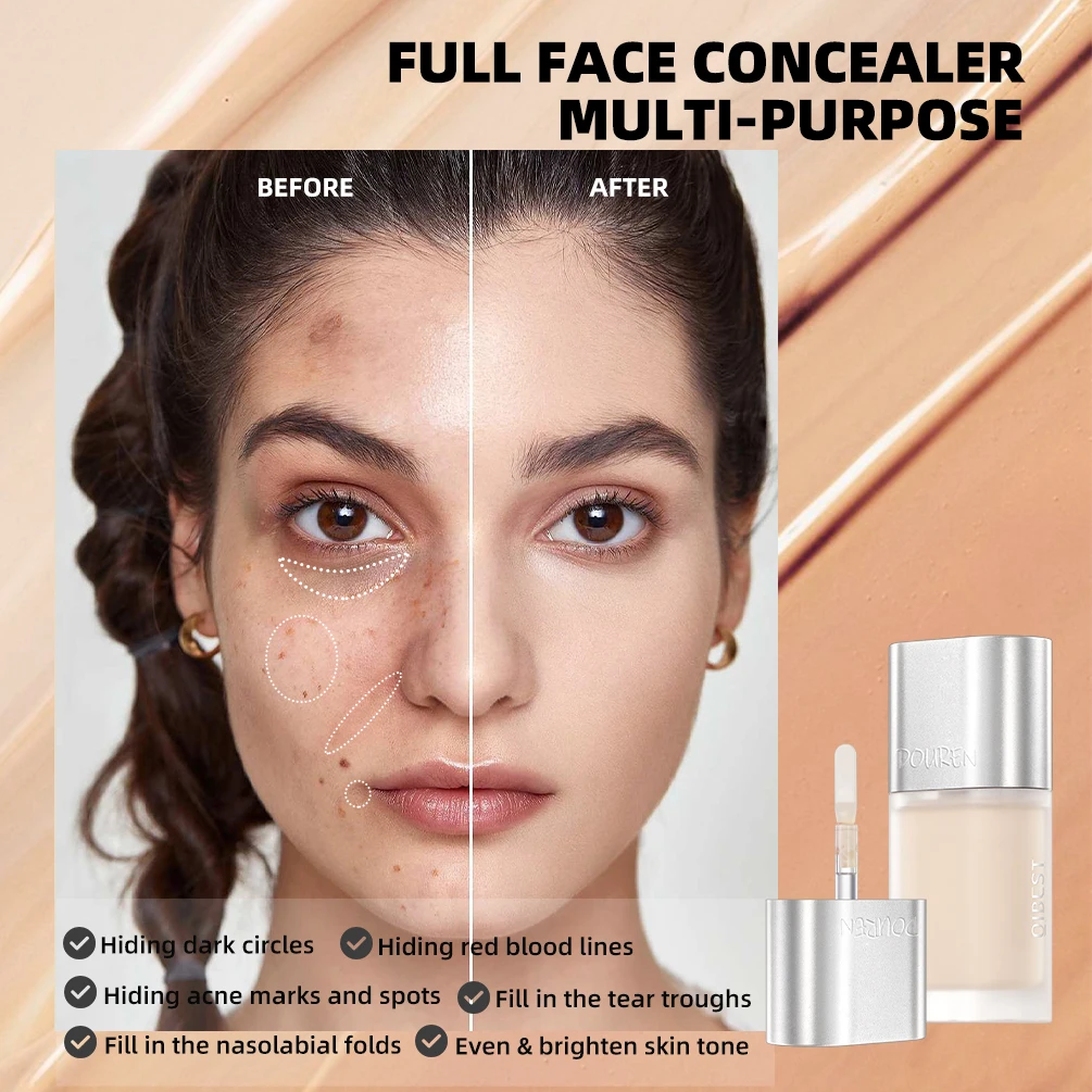 Corrector líquido hidratante, 4 colores, Control de aceite, Invisible, cobertura completa de poros, ojeras, base, maquillaje facial, cosméticos