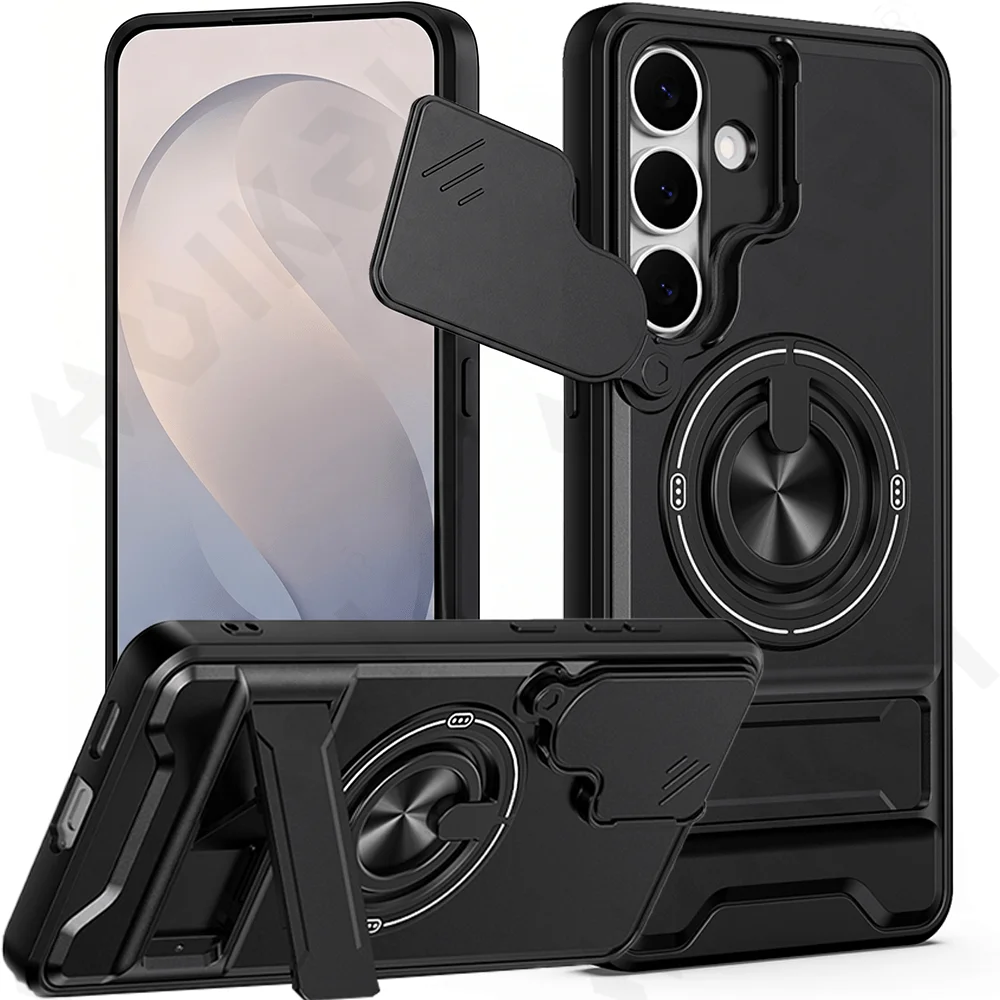 Case For Samsung S26 FE Ultra Plus 4G 5G S25 S24 PC Hrad Matte with Slide Camera Protection Protective Case Anti-Shock Cover