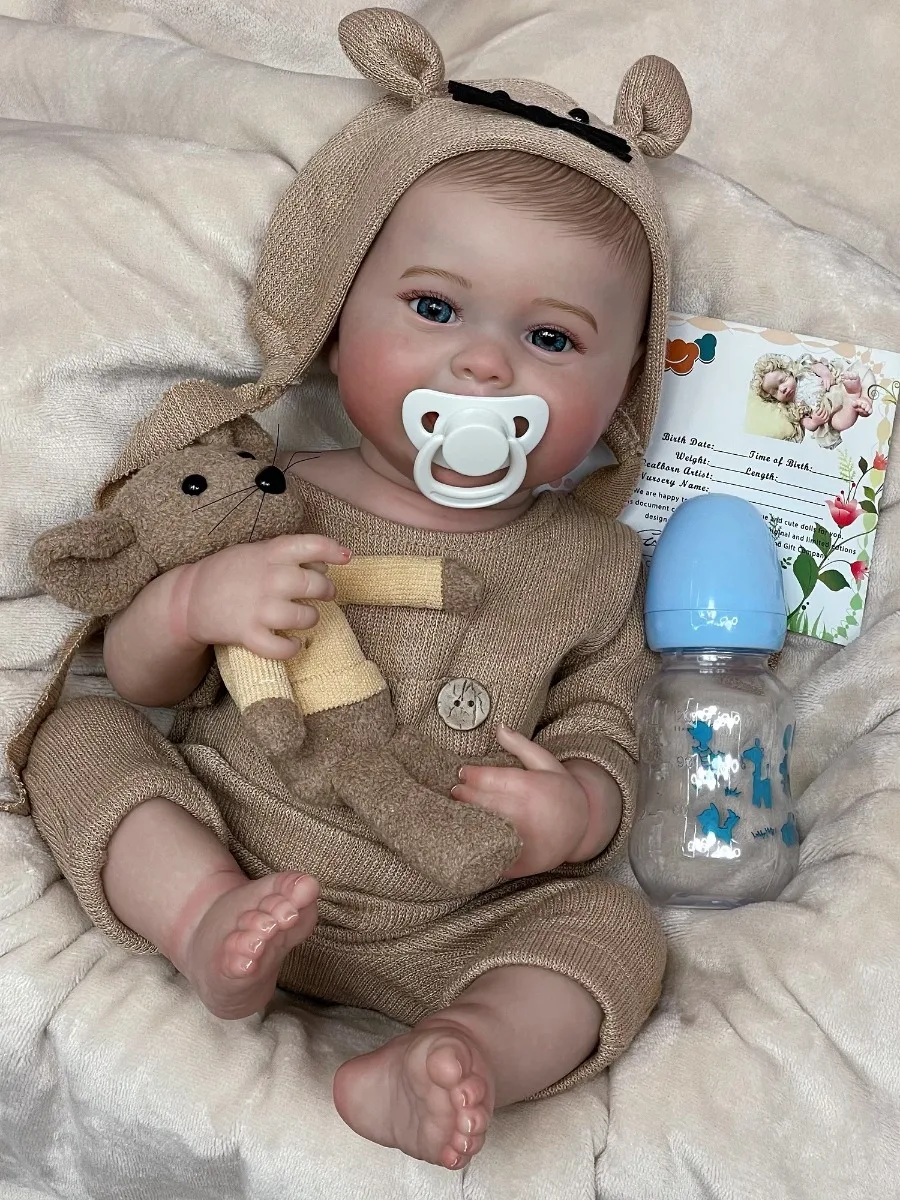 18 Zoll wieder geborener Junge handgemachte Soft Touch bebe Neugeborene Baby puppe für Kinder Geburtstags geschenke