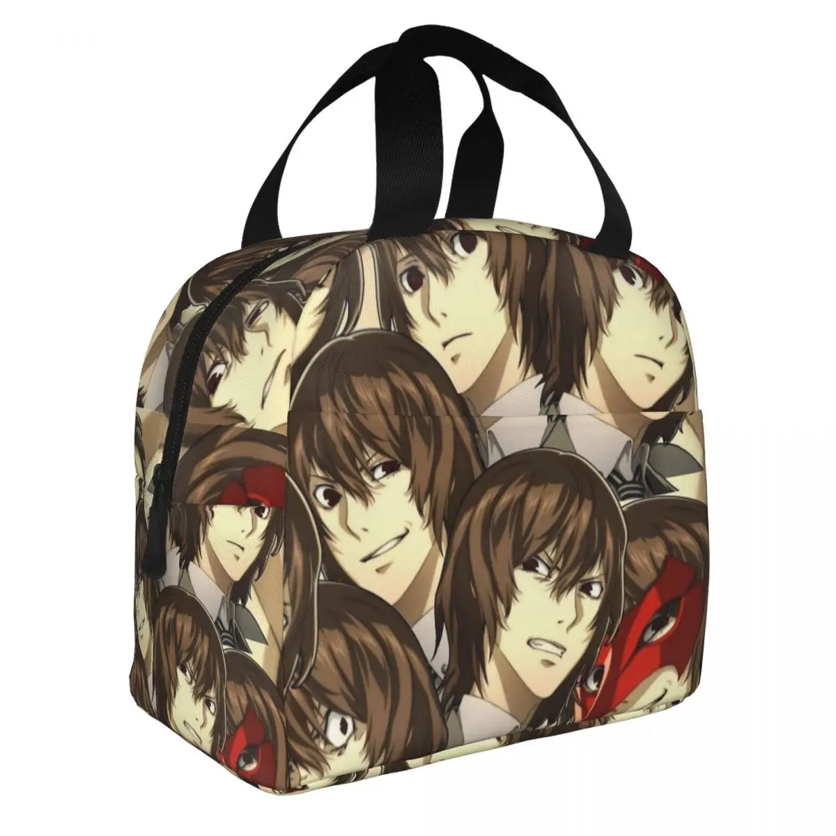 The Many Faces Of Goro Akechi Insulated Lunch Bags Large Personas Lunch Container Thermal Bag Tote Lunch Box Picnic Men Women