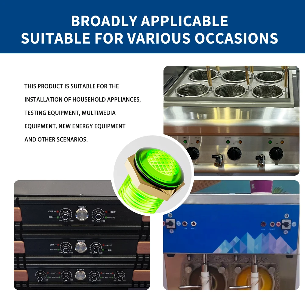 5PCS 8mm Mini LED Signal Lamp Flat Top Pilot Lights IP65 Waterproof DC 12V-24V Panel Mount Indicator Light 5 Color R/G/B/W/Y