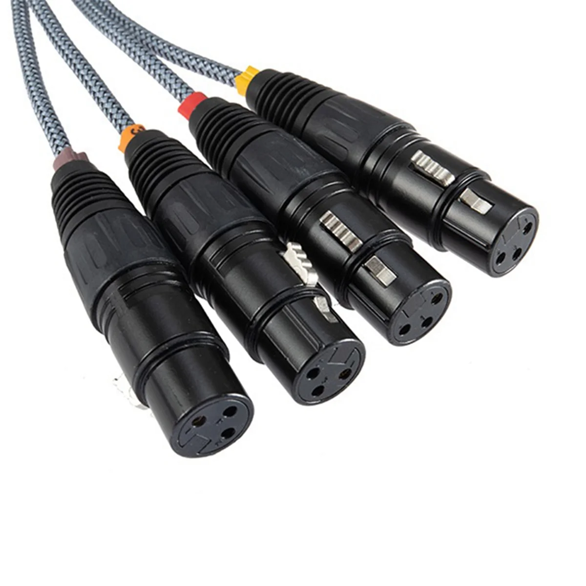1Pair XLR Male/Female 4 Channel Snake 3Pin XLR/DMX to Ethercon RJ45 Cat5/Cat6 Ethernet Extender for Live Stage, Black-Sunrise