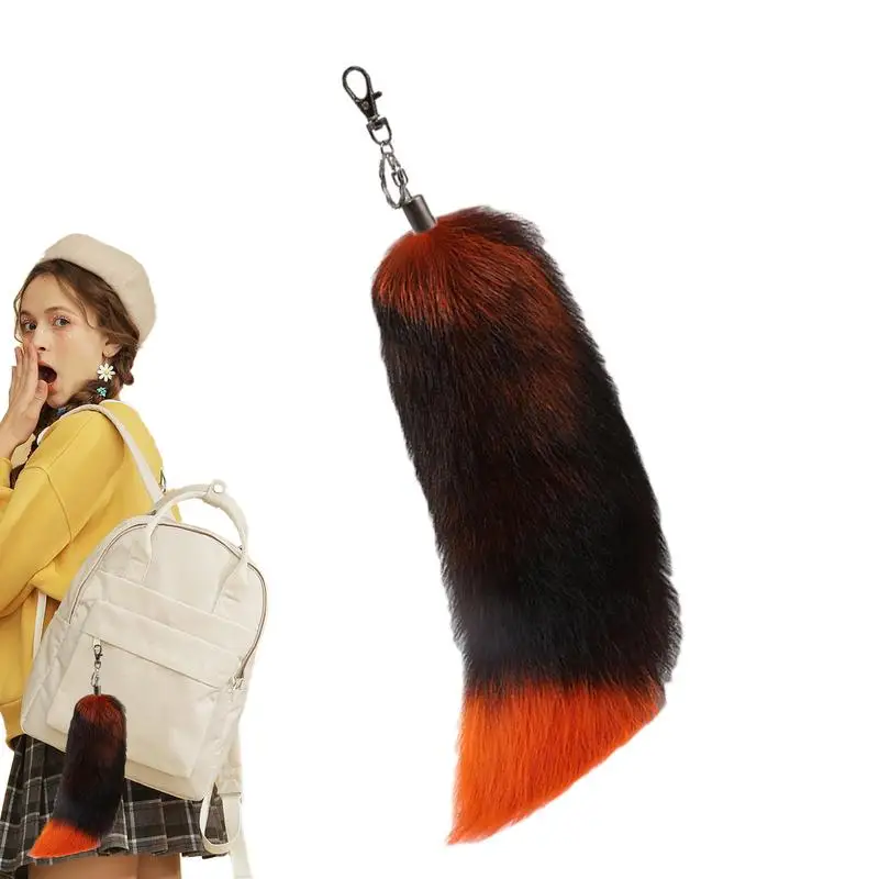 Faux Tail Key Chain Unique Multipurpose Fluffy Fox Tail Furry Tails Keychain Novel Animal Tail Keychain Fluffy Furry Tail For