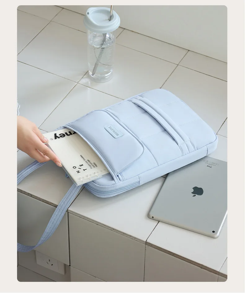 15인치 다용도 노트북 숄더백 심플 출퇴근 아이패드 보호 가방 토트 핸드백 청소년 캐주얼 세로형 중간 크기