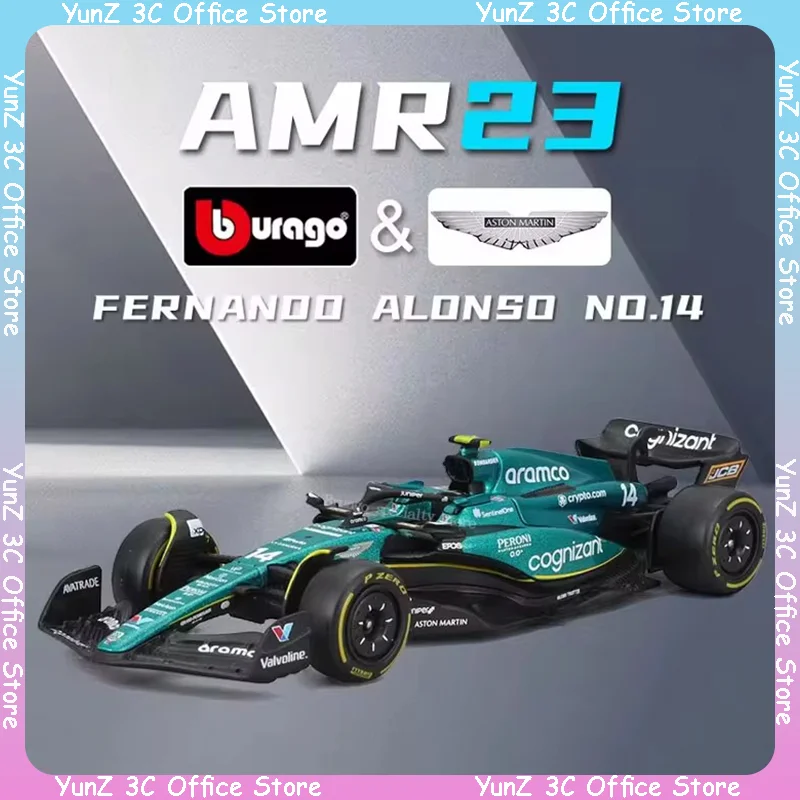 Bburago 2024 1:43 Aston Martin Amr23 F1 Car # 14 # 18 Racing Edition Diecast Model Alloy Luxury Vehicle 4/5000 Car Model Gift