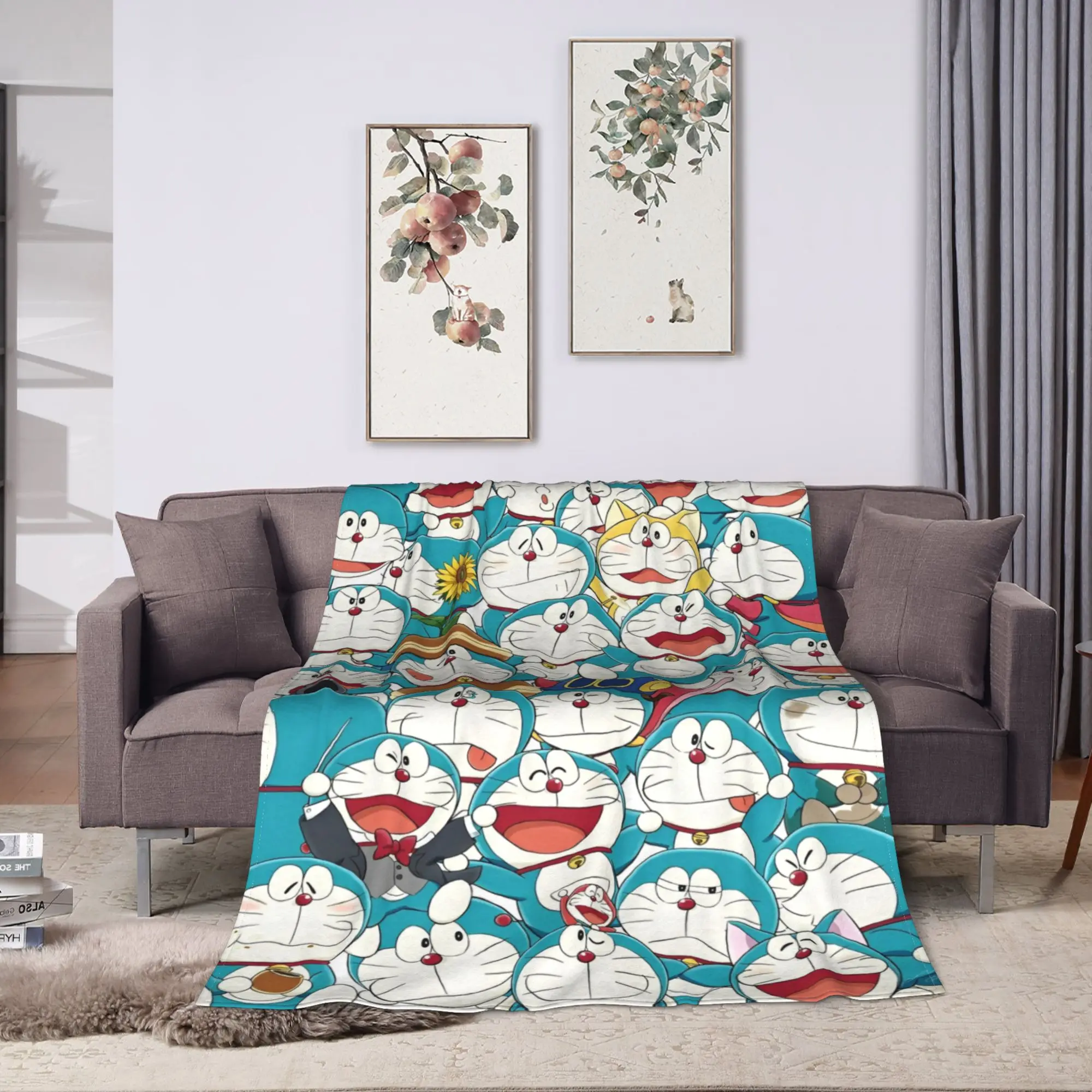 Repeat Doraemons Pattern Blanket Quality Super Warm  Bedding Throws Spring Child Couch Bed Comfortable Bedspread