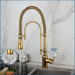 Kitchen Faucet Pull Down Hot& Cold Mixer Crane Water Tap Dual hole Sink Faucet