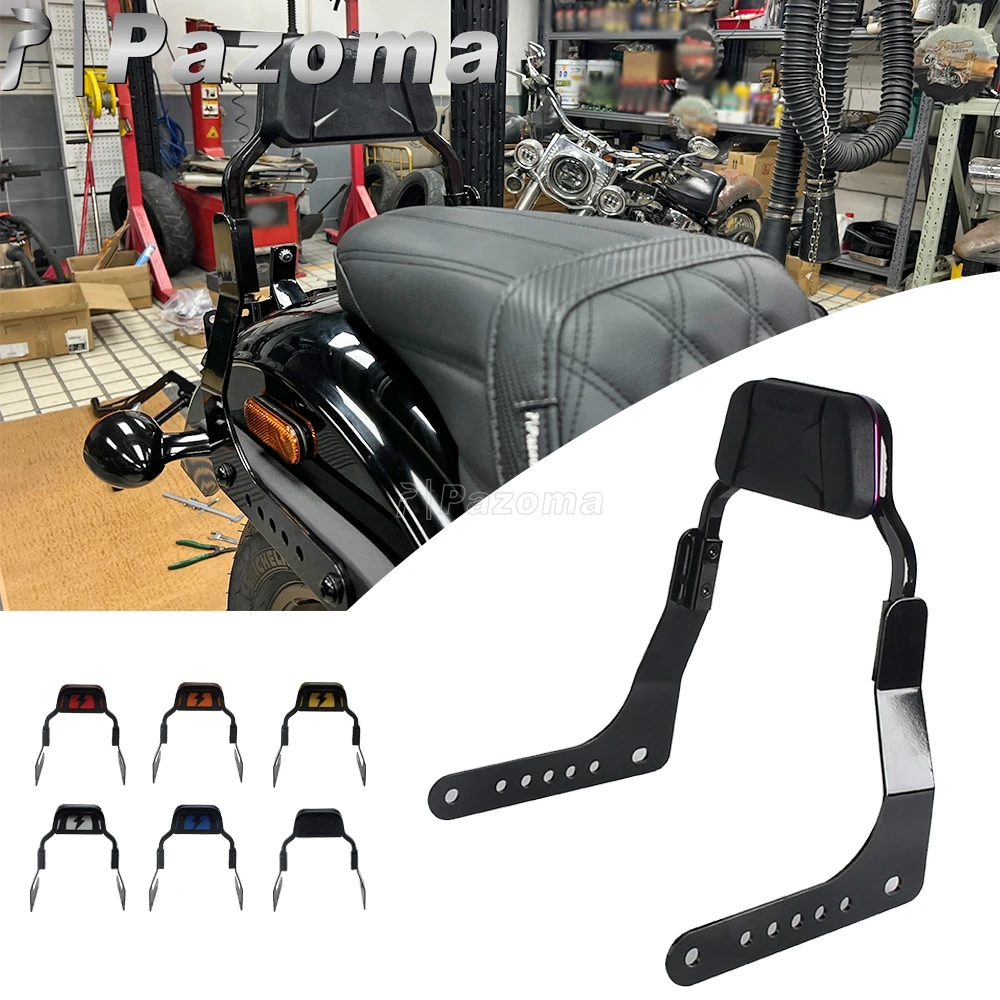 

Pazoma Motorcycle Rear Passenger Backrest Pad Detachable Short Sissy Bar For Harley M8 Softail Low Rider FXLR S FXLRS 2020-2025