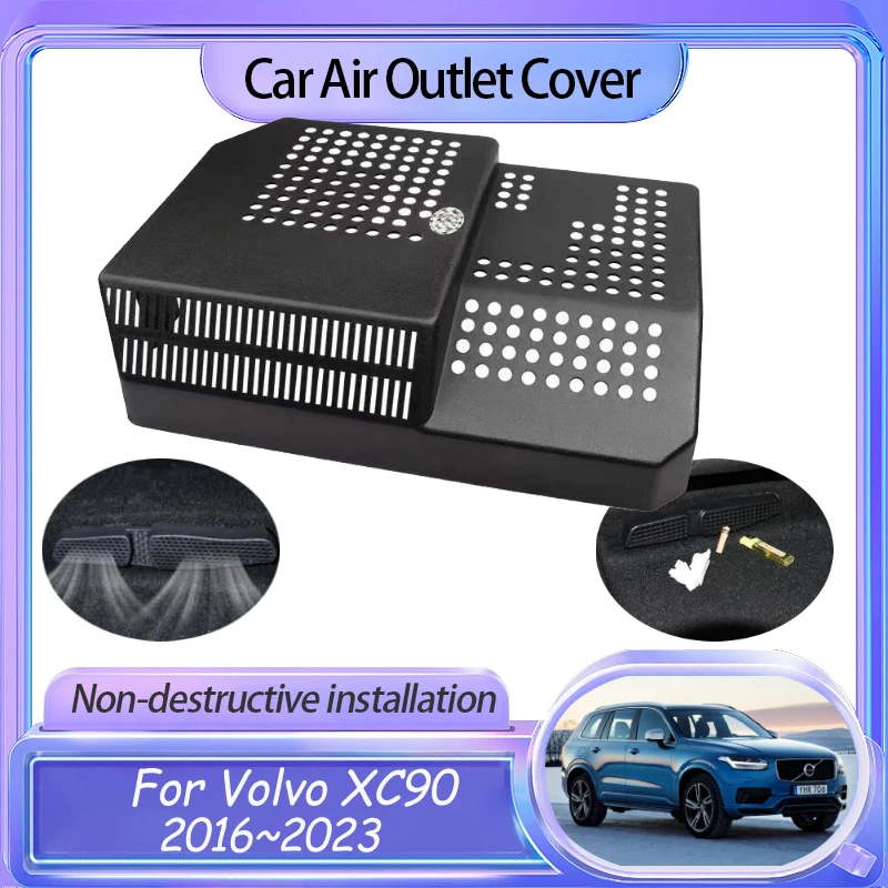 

for Volvo XC90 MK2 2016~2023 2018 2019 Accessories Under Seat Air Exhaust Conditioner Vent Outlet Cover Duct Protective Sticker